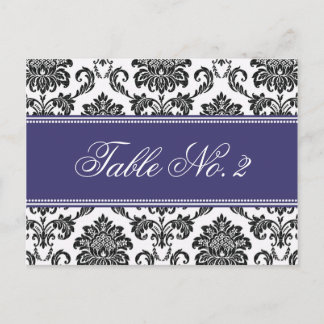 Numéro de table Mariage damassé bleue
