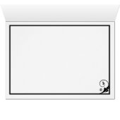 Numéro de table Mariage damassé noir et blanc (Intérieur Horizontal (Bas))