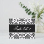 Numéro de table Mariage damassé noir et blanc (Debout devant)