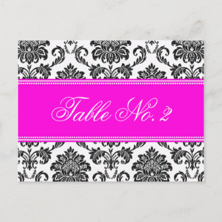 Numéro de table Mariage damassé rose