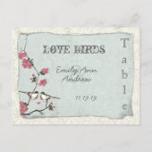 Numéro de table Mariage damassé vintage Cherry Blo (Dos)