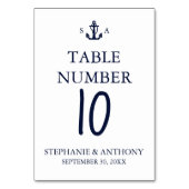 Numéro De Table Mariage d'Ancre bleu marine Monogram (Par défaut)