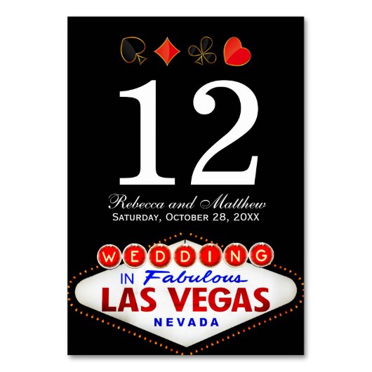 Numéro de table mariage dans Fabulous Las Vegas (Dos)