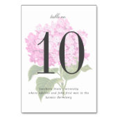 Numéro De Table Mariage dans le jardin de l'Hydrangea rose (Dos)