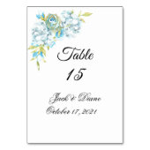 Numéro De Table Mariage d'aquarelle bleu (Par défaut)