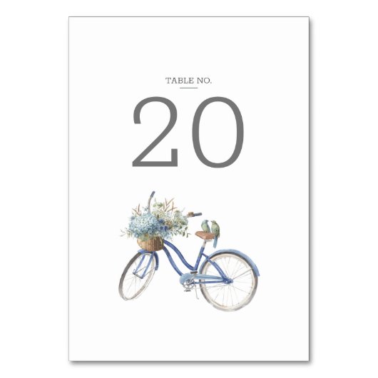 Numéro De Table Mariage d'aquarelle bleu bohème (Dos)