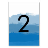 Numéro De Table Mariage d'aquarelle bleu plage (Dos)
