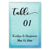 Numéro De Table Mariage d'aquarelle bleu/Turquoise Mandala Numéro  (Dos)