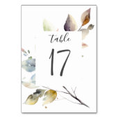 Numéro De Table Mariage d'aquarelle botanique simple (Dos)