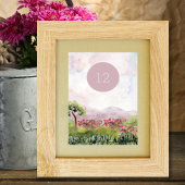 Numéro De Table Mariage d'aquarelle Country Meadow