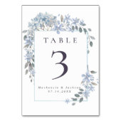 Numéro De Table Mariage d'aquarelle de cadre Blue Hydrangeas (Par défaut)