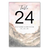 Numéro De Table Mariage d'aquarelle de montagne moderne (Par défaut)