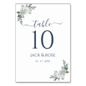 Numéro De Table Mariage d'aquarelle d'hiver (Dos)