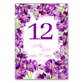 Numéro De Table Mariage d'aquarelle fleurie stock violet (Par défaut)