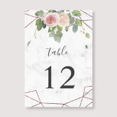 Numéro De Table Mariage d'aquarelle géométrique Rose de Bohême