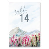 Numéro De Table Mariage d'aquarelle Mountain Meadow (Dos)