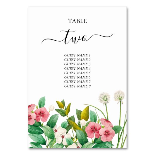 Numéro De Table Mariage d'aquarelle périphérique fleur sauvage (Par défaut)