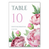 Numéro De Table Mariage d'aquarelle rose pâle (Dos)