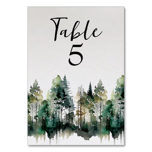 Numéro De Table Mariage d'aquarelle rustique (Par défaut)