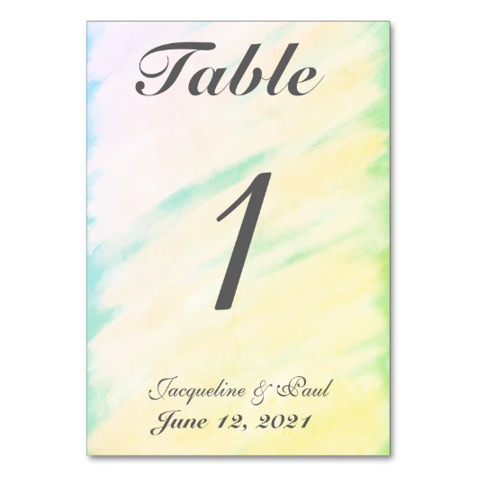 Numéro De Table Mariage d'aquarelle tropicale n° de tableau (Dos)