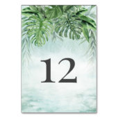 Numéro De Table Mariage d'aquarelle verte Feuille tropicaux (Par défaut)