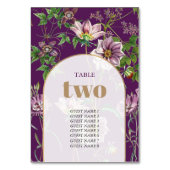 Numéro De Table Mariage d'arc doré fleuri violet (Par défaut)