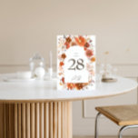 Numéro De Table Mariage d'arche botanique blanc brûlé orange<br><div class="desc">*Numéro de tableau partie d'une collection</div>