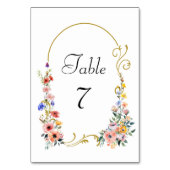 Numéro De Table Mariage d'arche d'été Fleur sauvage d'aquarelle (Par défaut)