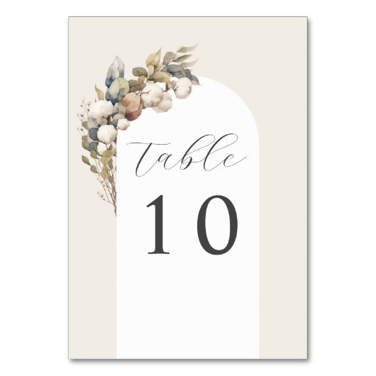 Numéro De Table mariage d'arche en coton et eucalyptus (Dos)