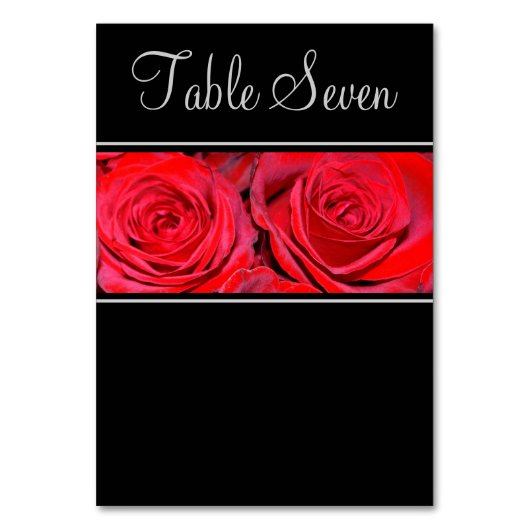 Numéro De Table Mariage d'argent rouge rose noire (Dos)