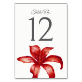 Numéro De Table Mariage d'art de la fleur rouge (Dos)