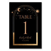 Numéro De Table Mariage d'astronomie mystique Black Gold Sun Moon (Par défaut)