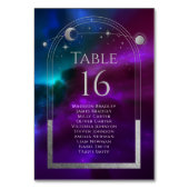 Numéro De Table Mariage d'astronomie Turquoise de la Lune Sun (Dos)