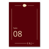 Numéro De Table Mariage d'automne en Bourgogne (Dos)