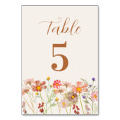 Numéro De Table Mariage d'automne floral rustique bohème (Dos)