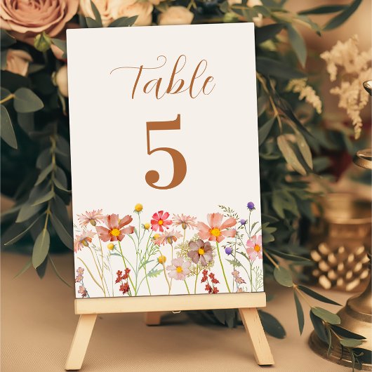 Numéro De Table Mariage d'automne floral rustique bohème