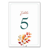 Numéro De Table Mariage de automne Boho (Par défaut)
