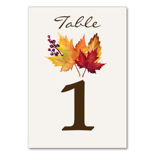 Numéro De Table Mariage de automne Feuilles d'automne (Par défaut)