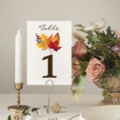 Numéro De Table Mariage de automne Feuilles d'automne