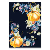 Numéro De Table Mariage de automne Floral Citrouille (Dos)