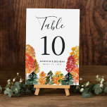 Numéro De Table Mariage de automne forestier rustique d'automne<br><div class="desc">Ajoutez une touche personnalisée à vos cartes de numéro de table de mariage de forêt d'automne Rustic mariage de automne. Les cartes de numéro de table mariage d'automne comportent le numéro de table, les noms et la date de mariage encadrés par une bordure d'aquarelles dans les tons jaune, orange, bordeaux,...</div>