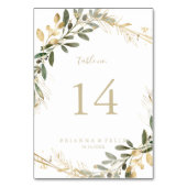 Numéro De Table Mariage de automne géométrique de verdure or (Par défaut)