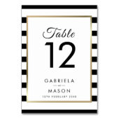 Numéro De Table Mariage de bande classique | Faux Gold Foil (Dos)