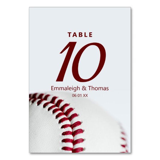 Numéro De Table Mariage de baseball (Dos)