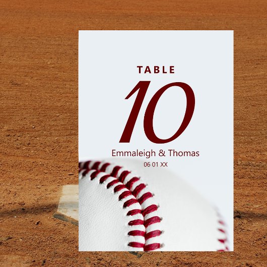Numéro De Table Mariage de baseball