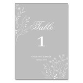 Numéro De Table Mariage de Boho Floral à Coin Blanc Argent (Dos)