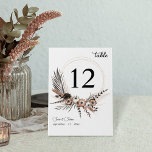 Numéro De Table Mariage de Boho Floral Noir & Naturel<br><div class="desc">Habille tes tables de mariage ou de fête avec ta carte de Mariage de Boho Floral Black & Natural.</div>