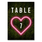 Numéro De Table Mariage de boîte de nuit Neon Heart (Dos)