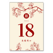 Numéro De Table Mariage de bonheur double de fleurs de prunes/de p (Par défaut)