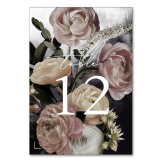 Numéro De Table Mariage de bouquet Smokey Dark Rose